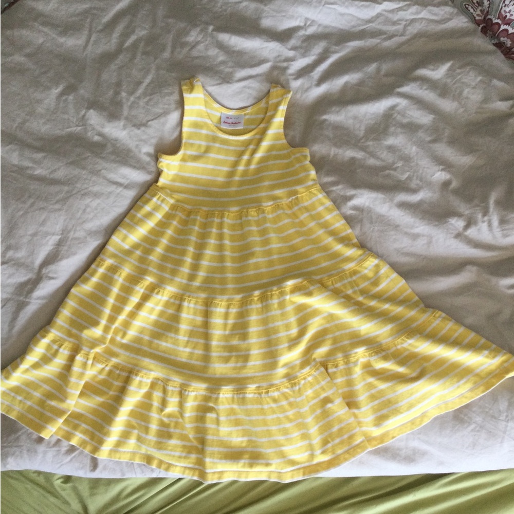 Hanna Andersson Yellow and white striped knit dress size 120